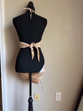 Fashion Nova Neutral Tan One-Piece Swimsuit